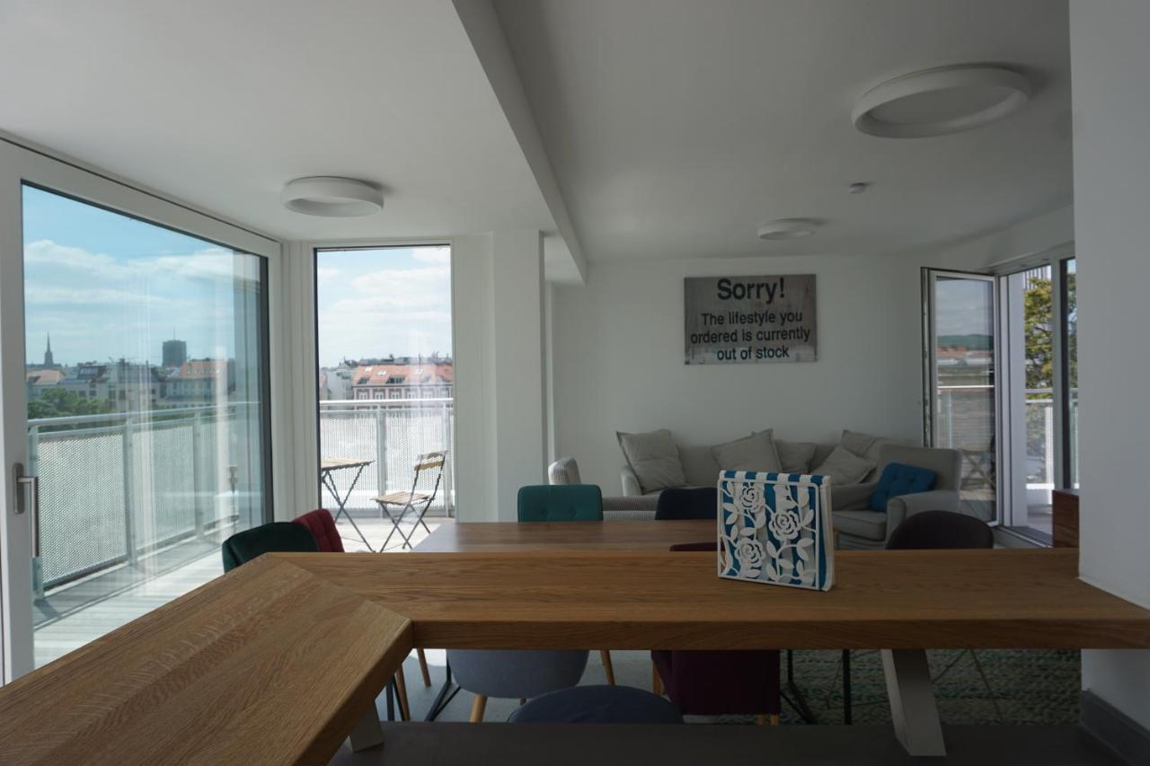 Ferienwohnung Augartenblick Penthauscombo 15/16 - Blick zum Riesenrad Wien Exterior foto